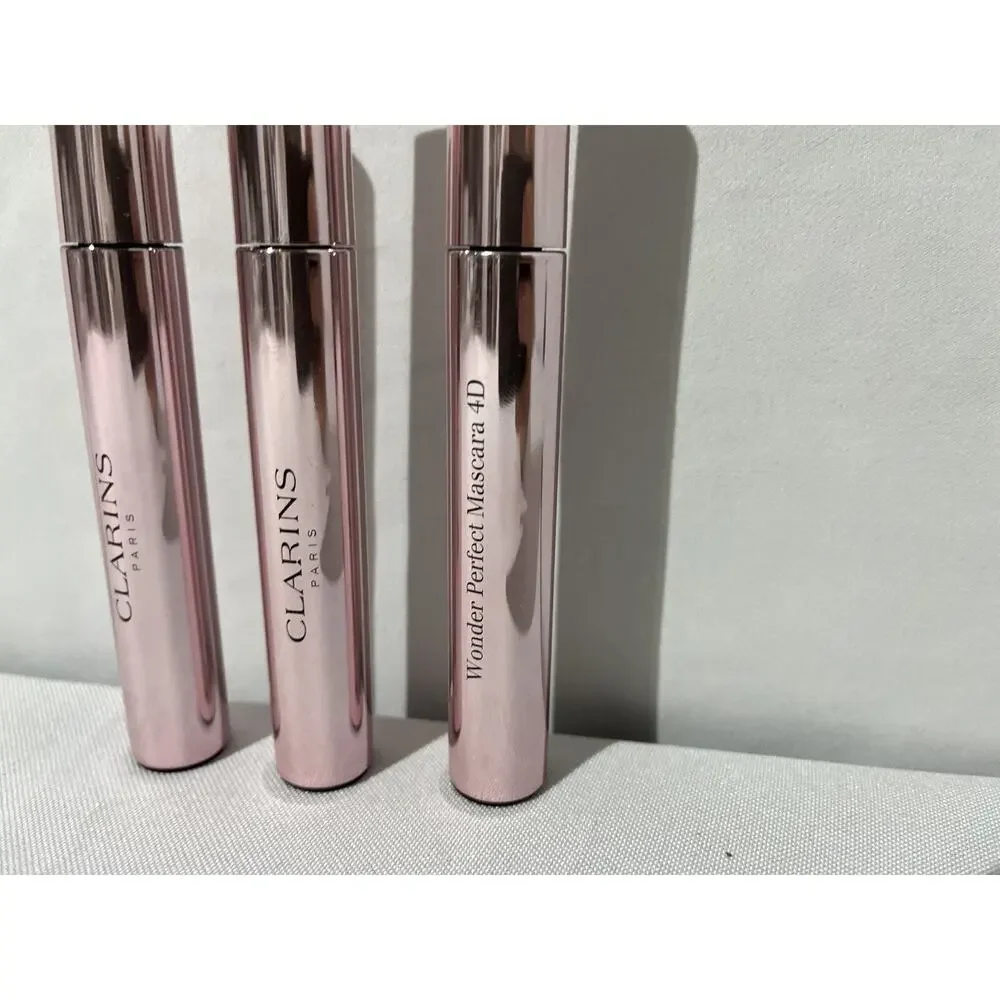 Lot of 3 Clarins Wonder Perfect Mascara 4D - 01 Perfect Black, 0.2 Oz Each